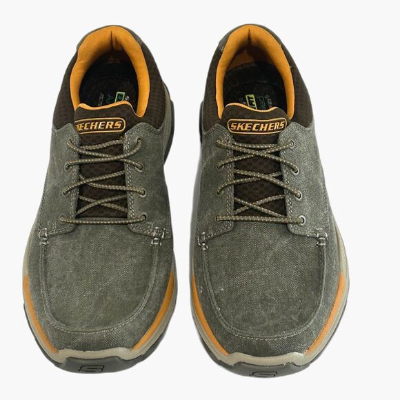 Skechers Shoes Men’s Size 8WW Color Gray Orange Extra Wide Fit Air-Cooled - Picture 1 of 12